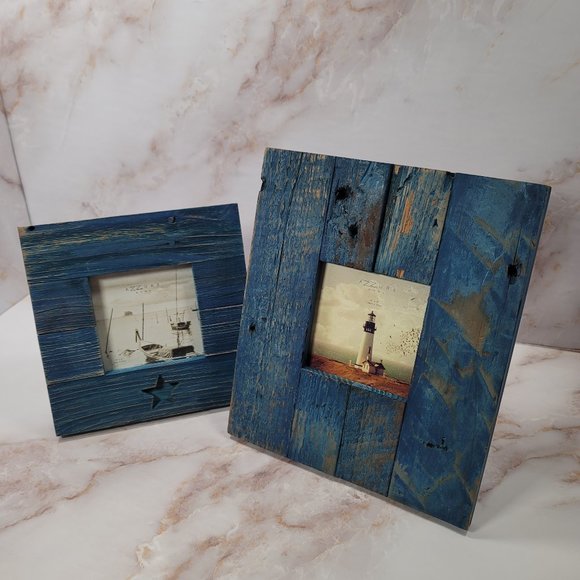 Azzure Home Blue Rustic Distressed Picture Frames - Picture 4 of 9
